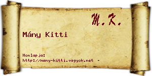Mány Kitti névjegykártya