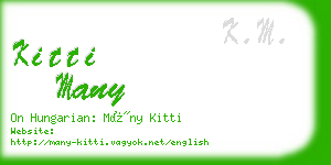 kitti many business card
